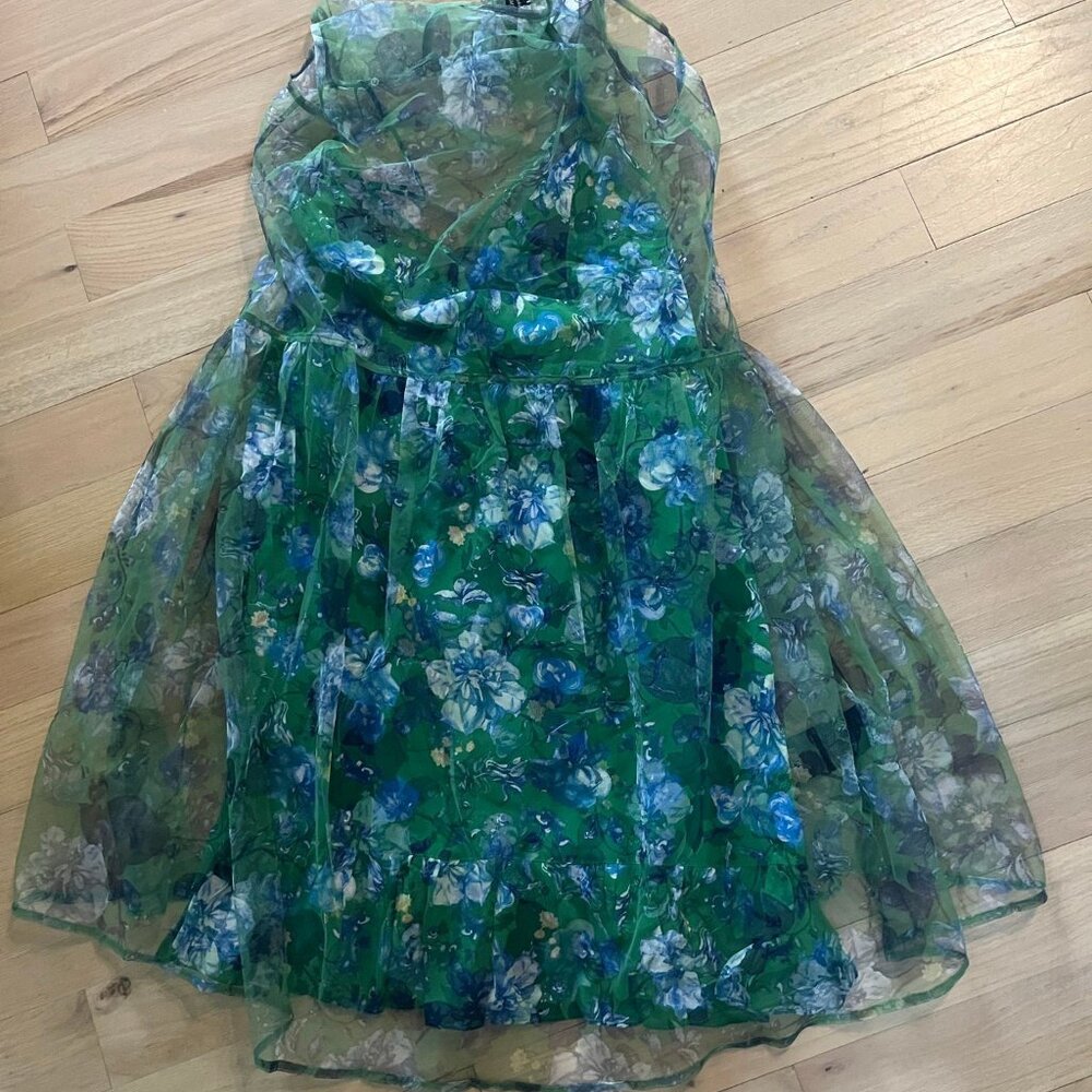 ERDEM GREEN FLORAL DRESS - Picture 2 of 3